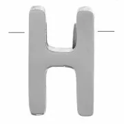 Perle lettre alphabet 8x5 mm - H - Acier inoxydable 304 x1