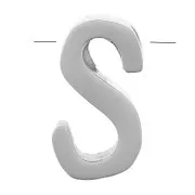 Perle lettre alphabet 8x5 mm - S - Acier inoxydable 304 x1