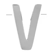 Perle lettre alphabet 8x5 mm - V - Acier inoxydable 304 x1