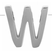 Perle lettre alphabet 8x8 mm - W - Acier inoxydable 304 x1