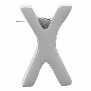 Perle lettre alphabet 8x5 mm - X - Acier inoxydable 304 x1|raw }}