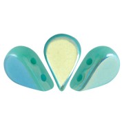 Perles en verre Amos® par Puca® 5x8 mm - Opaque Green Turquoise AB x10g