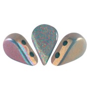 Perles en verre Amos® par Puca® 5x8 mm - Opaque Green Turquoise Iris Luster x10g