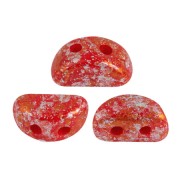 Perles en verre Kos® par Puca® 6x3 mm - Opaque Red Coral Tweedy x10g