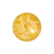 Cabochon rond en verre par Puca® 14 mm - Opaque Beige Spotted x1