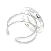 Bague ajustable pour cabochon 15 mm - Argenté x1
