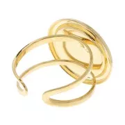 Bague ajustable pour cabochon 15 mm - Doré à l'or fin x1
