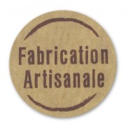 Etiquettes Fabrication Artisanale 35x35 mm papier kraft x500|raw }}