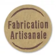 Etiquettes Fabrication Artisanale 35x35 mm papier kraft x500