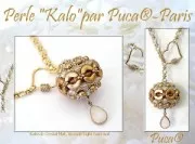 Kalos® par Puca® 4x3 mm - Opaque White Gold Splash x10g