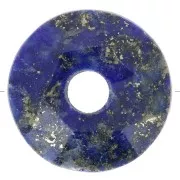 Perle donuts facettée 12 mm pierre gemme - Lapis lazuli x1