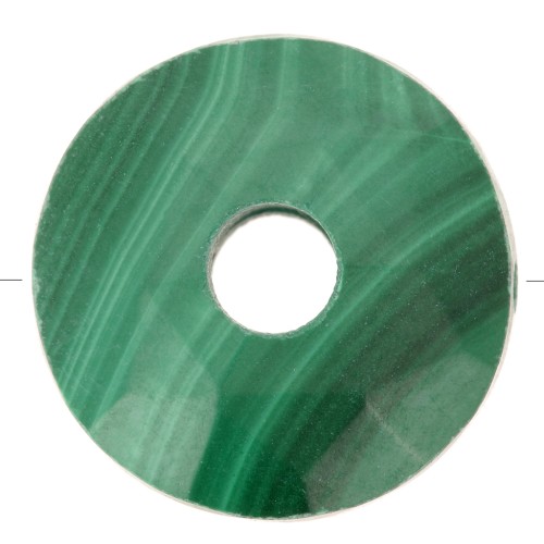 Perle donuts facettée 12 mm pierre gemme - Malachite x1