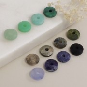 Perle donuts facettée 12 mm pierre gemme - Aventurine x1