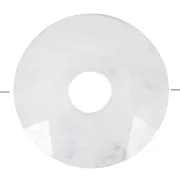 Perle donuts facettée 12 mm pierre gemme - Pierre de lune x1