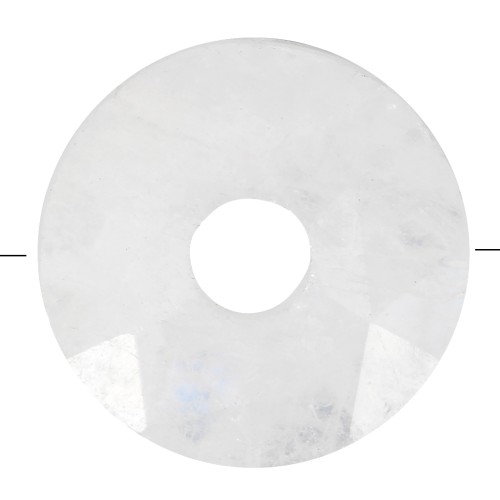 Perle donuts facettée 12 mm pierre gemme - Pierre de lune x1