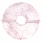 Perle donuts facettée 12 mm pierre gemme - Quartz rose x1