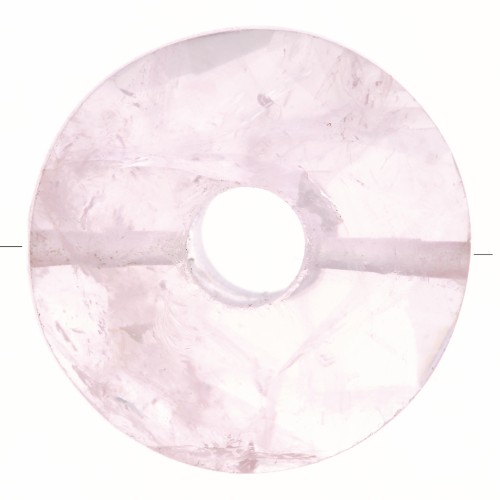 Perle donuts facettée 12 mm pierre gemme - Quartz rose x1