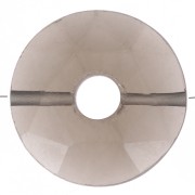 Perle donuts facettée 12 mm pierre gemme - Quartz fumé x1