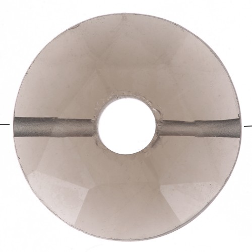 Perle donuts facettée 12 mm pierre gemme - Quartz fumé x1