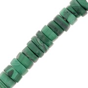 Perles Heishi rondelles en pierre gemme 6x2 mm - Malachite x20|raw }}