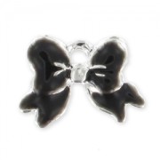 Breloque noeud résine époxy 11 mm Noir x1