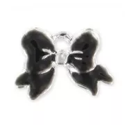 Breloque noeud résine époxy 11 mm Noir x1