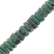Perles Heishi rondelles facettées - en pierre gemme 5.5x2 mm - Malachite x20|raw }}