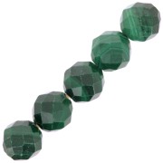 Perles rondes facettées 4 mm pierre gemme - Malachite x20|raw }}