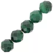 Perles rondes facettées 4 mm pierre gemme - Malachite x20