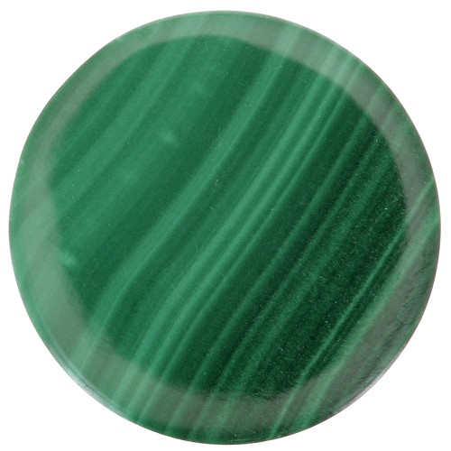 Cabochon plat rond - palet - 10 mm en pierre gemme - Malachite x1