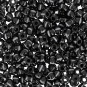 Preciosa Perles rocailles rayées 8/0 3 mm - Noir - Blanc x20g