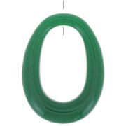 Pendentif ovale évidé en résine opaque 44x33 mm - Vert emeraude x1
