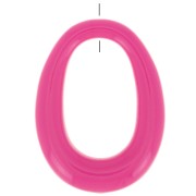 Pendentif ovale évidé en résine opaque 44x33 mm - Rose Fuchsia x1|raw }}