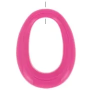 Pendentif ovale évidé en résine opaque 44x33 mm - Rose Fuchsia x1