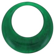 Pendentif rond évidé en résine opaque 44 mm - Vert foncé marbré x1