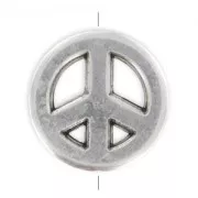 Peace 15 mm Placage Argent fin vieilli x1