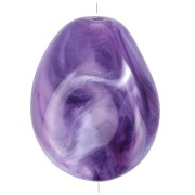 Perle plate irrégulière en résine opaque 25x20 mm - Violet marbré x1