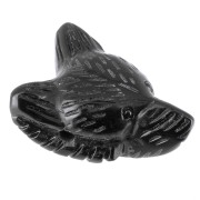 Pendentif tête de loup 35x25 mm en pierre gemme - Agate noire x1