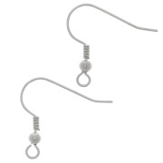 Crochets d'oreilles boules 21 mm rhodié x6