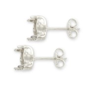 Clous d'oreilles porte-cabochon sans anneau 1028/1088 6 mm argenté x2