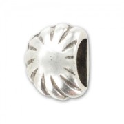 Embout coquillage pour cuir demi-rond argenté vieilli x1