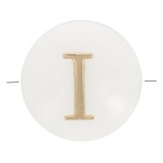 Perle lettre alphabet ronde en nacre 8 mm - I - Doré x1|raw }}