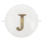 Perle lettre alphabet ronde en nacre 8 mm - J - Doré x1|raw }}