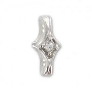 Intercalaire 2 rangs 11x4 mm rhodié strass Crystal x1