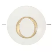 Perle lettre alphabet ronde en nacre 8 mm - O - Doré x1