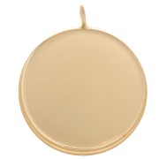 Pendentif rond pour cabochon fond plat 18 mm avec anneau vertical - Gold filled (or laminé)  x1|raw }}
