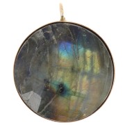 Pendentif rond pour cabochon fond plat 18 mm avec anneau vertical - Gold filled (or laminé)  x1