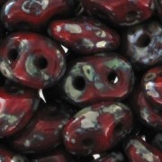 SuperDuo 2,5x5 mm Opaque Red Picasso x10g|raw }}