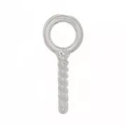 Crochets pitons à visser avec anneau 4 mm - Placage Argent fin x4