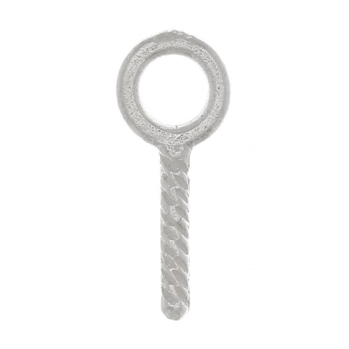 Crochets pitons à visser avec anneau 4 mm - Argent 925 x4